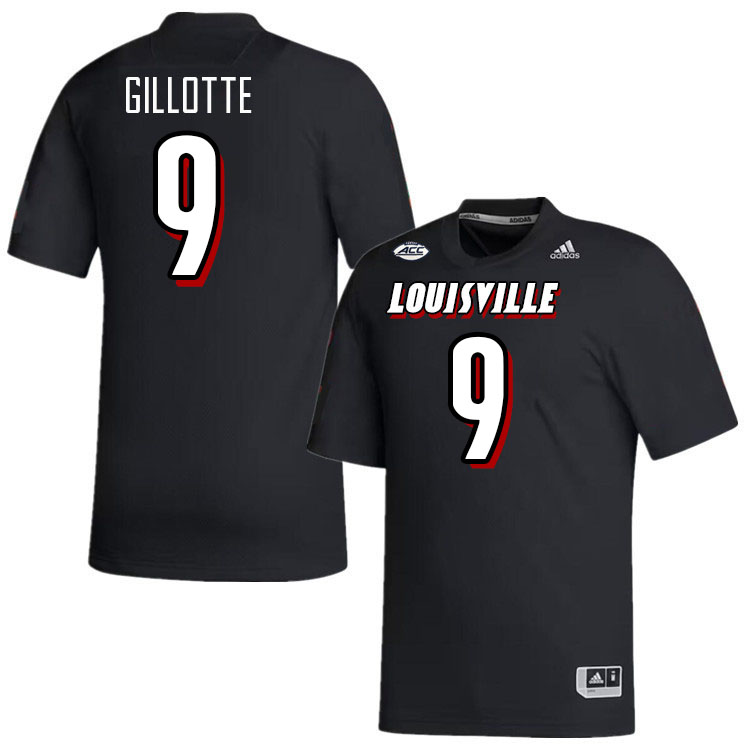 Men #9 Ashton Gillotte Louisville Cardinals College Football Jerseys Stitched-Black